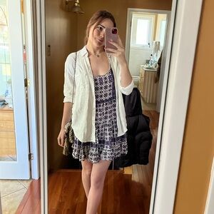 Brandy Melville Jada Purple & White Printed Mini Dress